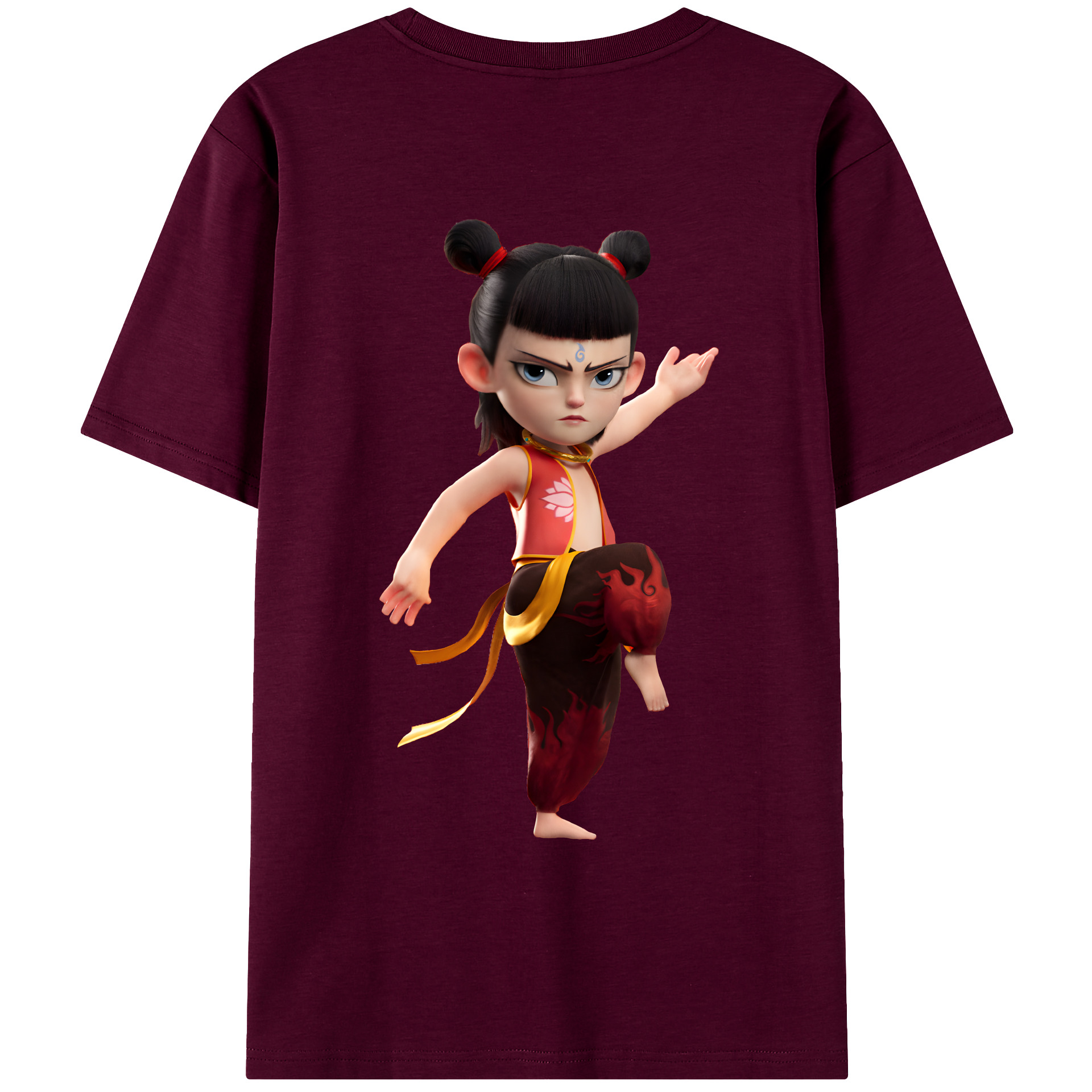 （画像用） Ne Zha 2 ナタ 魔童の大暴れ レディース半袖Tシャツ(バックプリント)